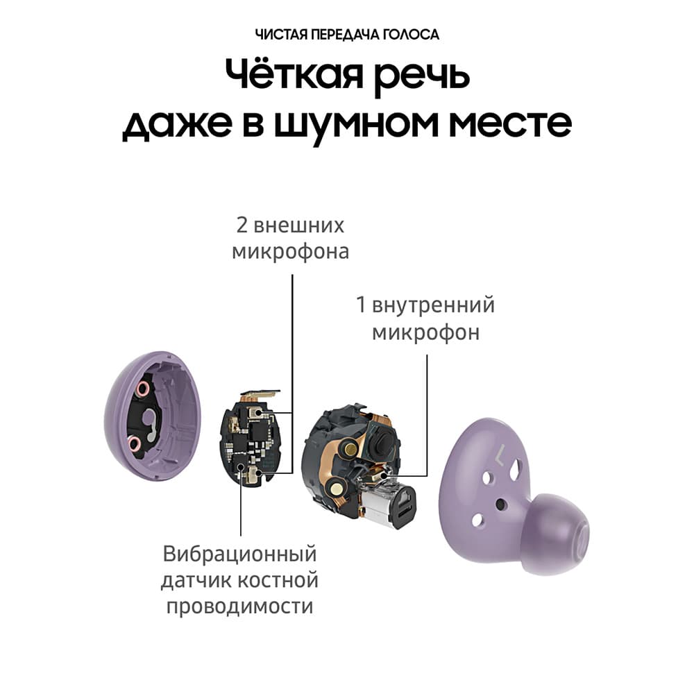 Беспроводные наушники Samsung_ Galaxy Buds2, фиолетовый (GLOBAL)— фото №7