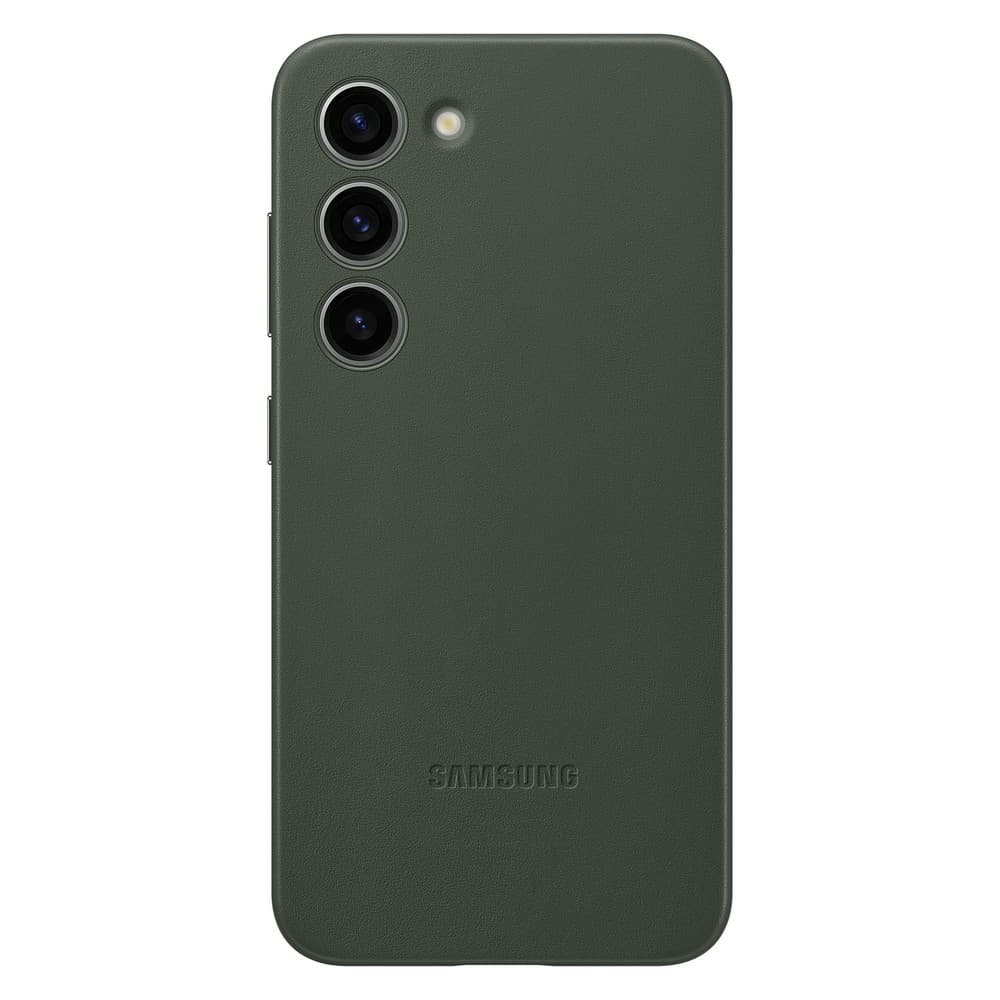 Чехол-накладка Samsung Leather Case для Galaxy S23+, кожа/поликарбонат, зеленый— фото №2