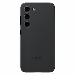 Чехол-накладка Samsung Leather Case для Galaxy S23+, кожа/поликарбонат, черный— фото №1