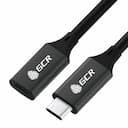 Удлинитель GreenConnect GCR PRO USB-C / USB-C, 5A, 100Вт 2м, черный+зеленый
